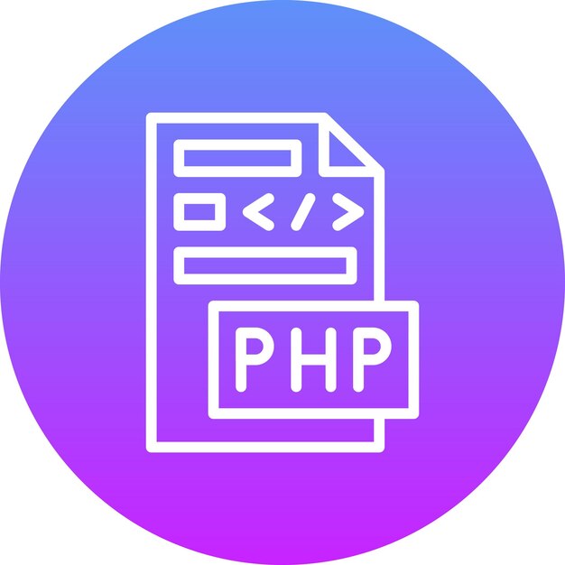 PHP File vector icon illustration of Coding and Development iconset