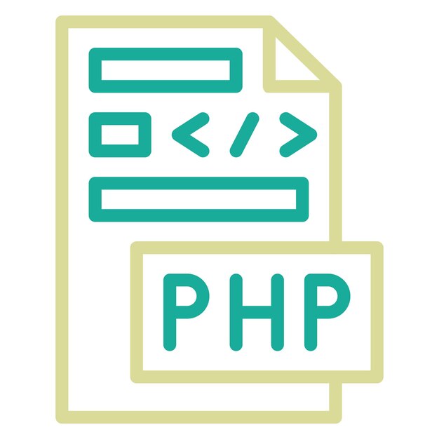 PHP File vector icon illustration of Coding and Development iconset