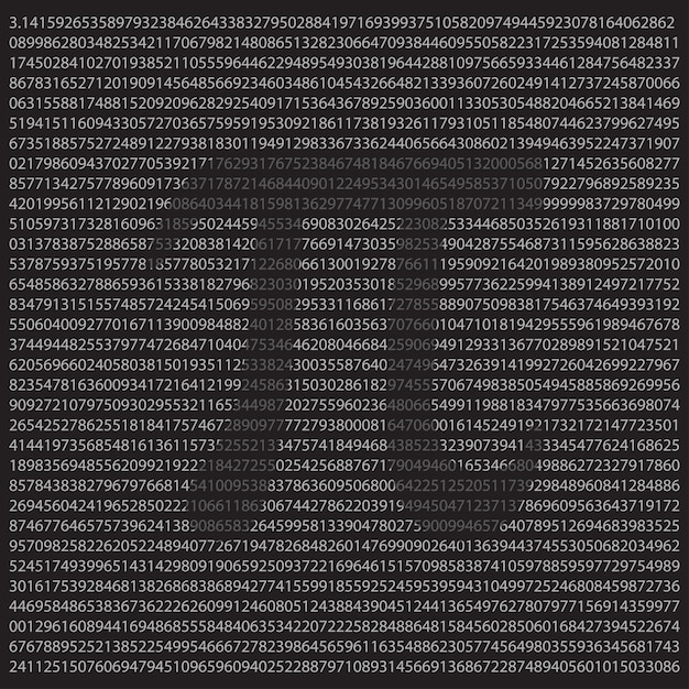 PI math background Black pattern Vintage vector illustration