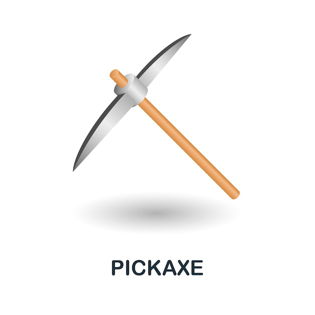 Pickaxe icon 3d illustration from construction instruments collection Creative Pickaxe 3d icon for web design templates infographics and more