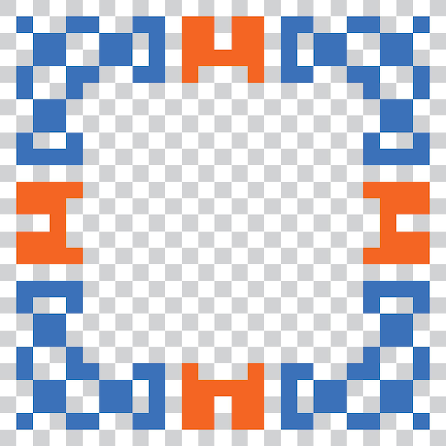 Pikselitaidekehysreunan mallipohjan design