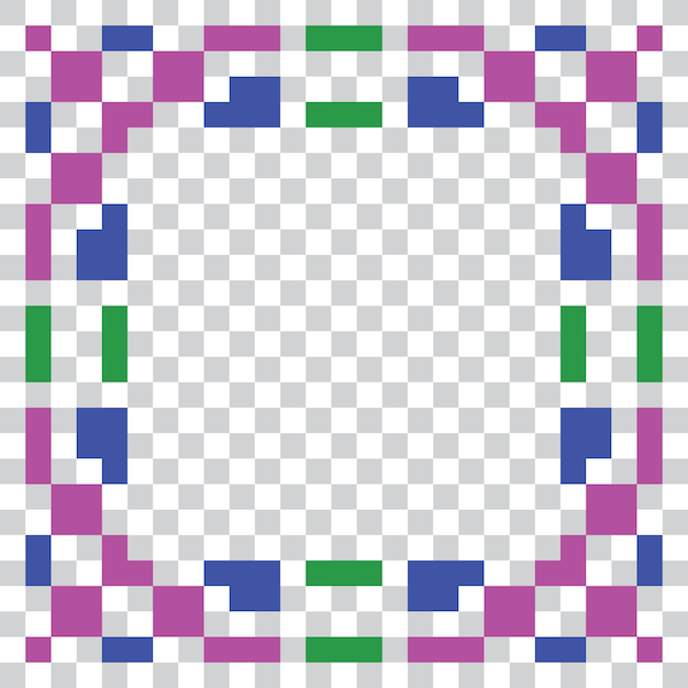 Pikselitaidekehysreunan mallipohjan design