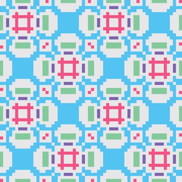 Pikselitaiteen saumaton abstrakti kuvio vintage-estetiikka retro sprite design