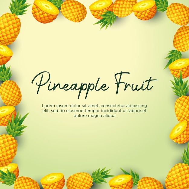 pineapple fruit frame background design