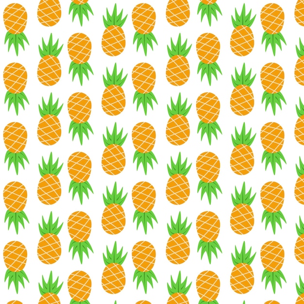 Pineapple seamless pattern Bright colorful fruit pattern Vector pattern