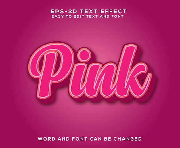 pink 3d text and colorful 3d effect