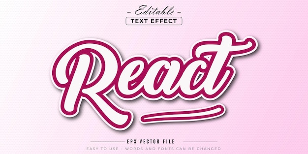 Pink and red react text theme editable text effect