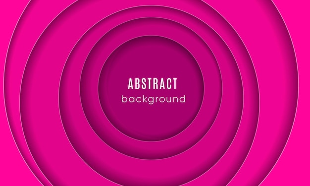 Pink background Abstract round smooth color composition made of paper Paper cut