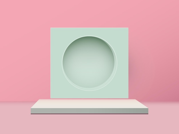 Pink Background Cylinders Products Stage Pedestal 3D Rendering on Pink Background