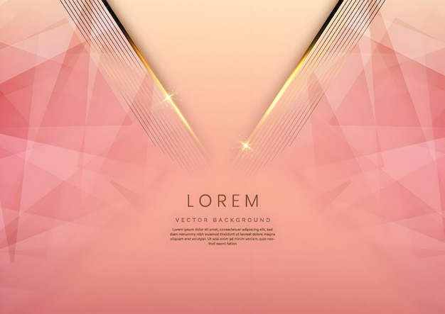 Pink Gold Geometric Background