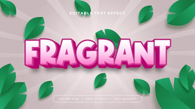 Pink gray grey and green fragrant 3d editable text effect font style