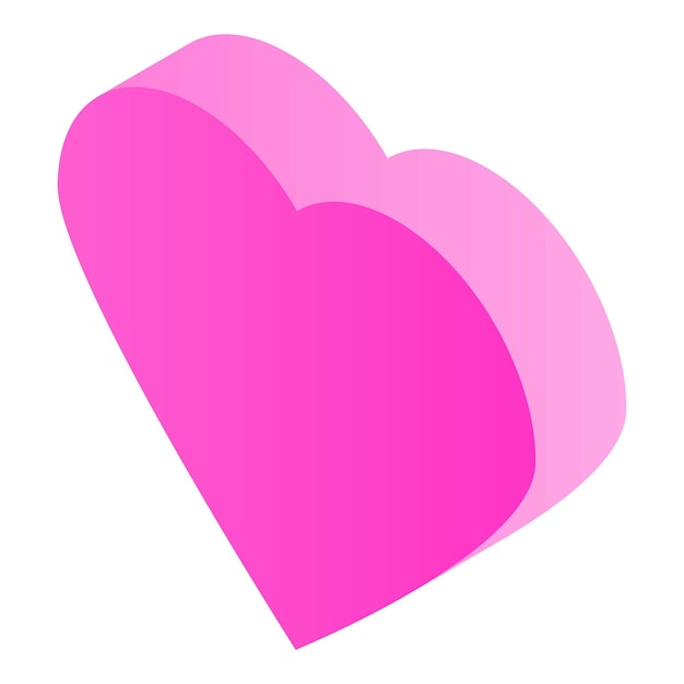 pink heart icon isometric of pink heart vector icon for web design isolated on white background