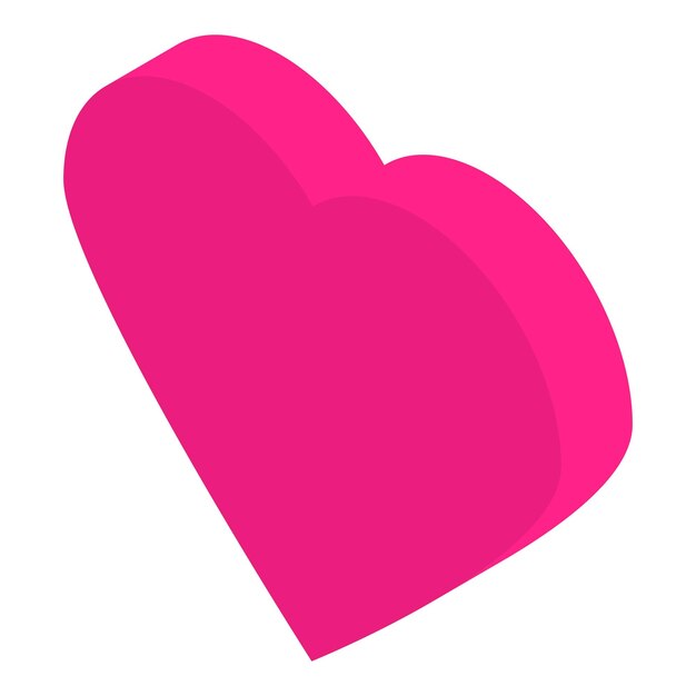 pink heart icon isometric of pink heart vector icon for web design isolated on white background