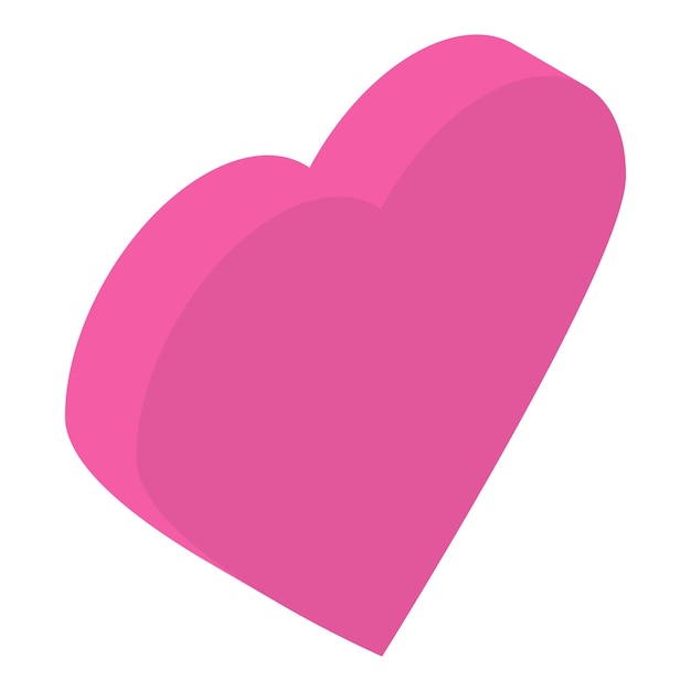 pink heart icon isometric of pink heart vector icon for web design isolated on white background