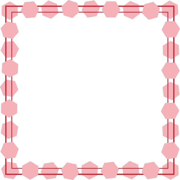 Pink light pink and white background color with stripe line shape Square frame boarder for text picture advertisement Hexagon shapes like stickers Empty space