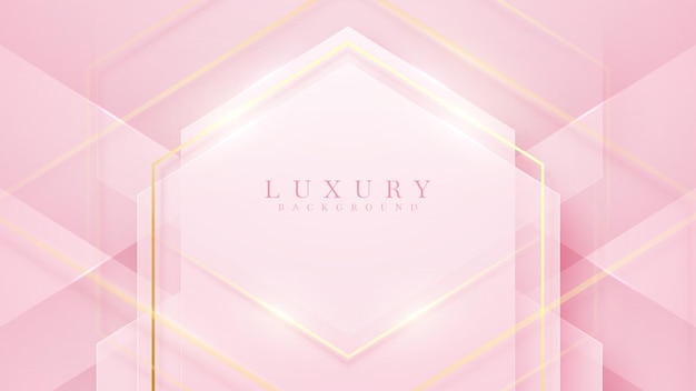 Pink luxury background with glitter gold lines, Modern cover design.  illustration.