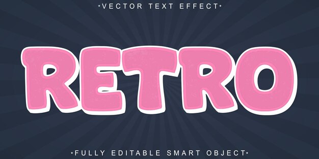 pink retro vector fully editable smart object text effect