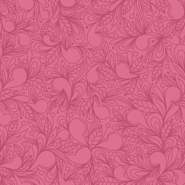 PINK SEAMLESS PATTERN WITH FLORAL PATTERN IN VECTOR