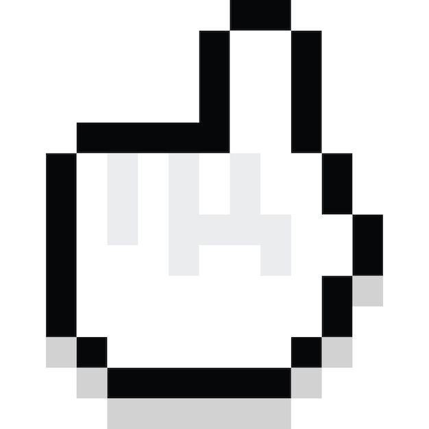 pixel art cartoon mouse pointer hand icon 2