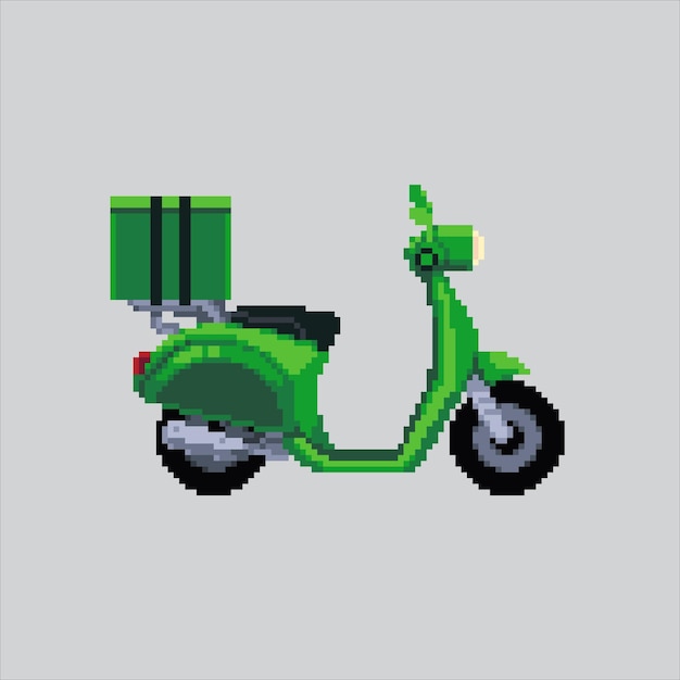Pixel art illustration Delivery Motorbike Pixelated Logistic Motorcycle Logistic Delivery Scooter