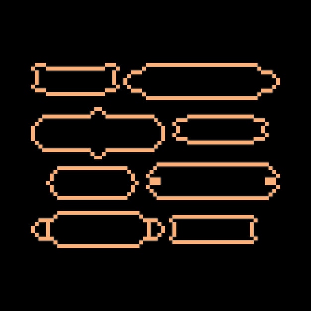 pixel art set minimalist vintage aesthetics retro sprite design