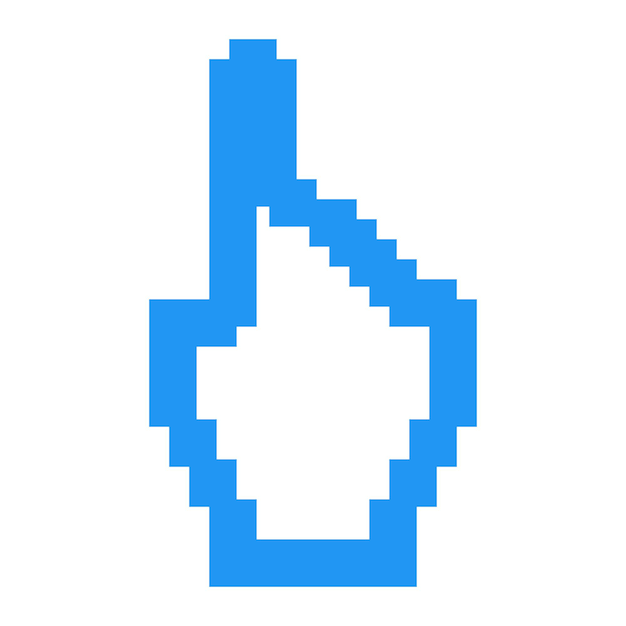 pixel index finger cursor icon hand pointer icon 8bit style click cursor