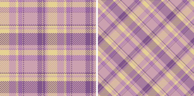 Plaid tartan seamless of vector background textile with a fabric check pattern texture Set in vintage colors in rich and royal fashion choices