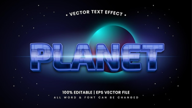 Planet astronaut 3d text style effect. Editable illustrator text style.