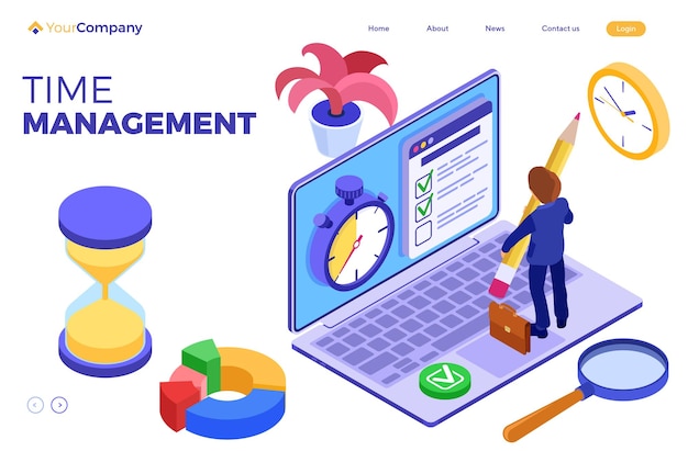 Planning schedule time management businessman planning work from home with stopwatch