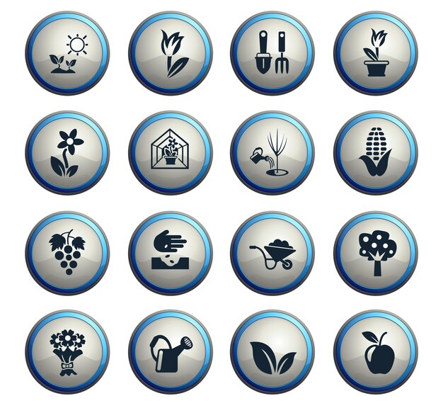Plants measuring tools web icons for user interface design
