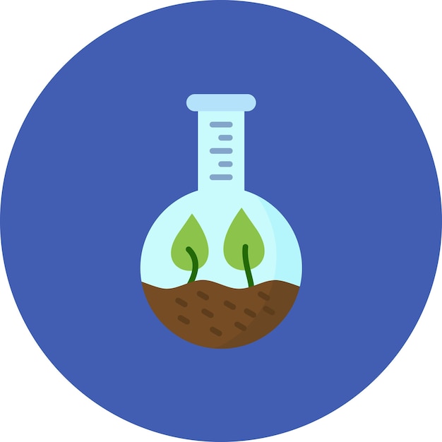 Plany Test Tube Flat Illustration