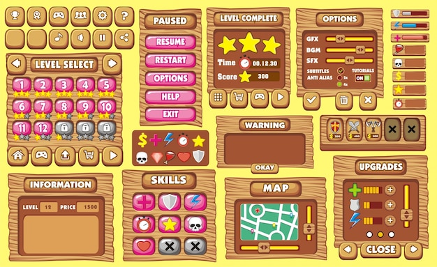 platform game user interface for mobile application