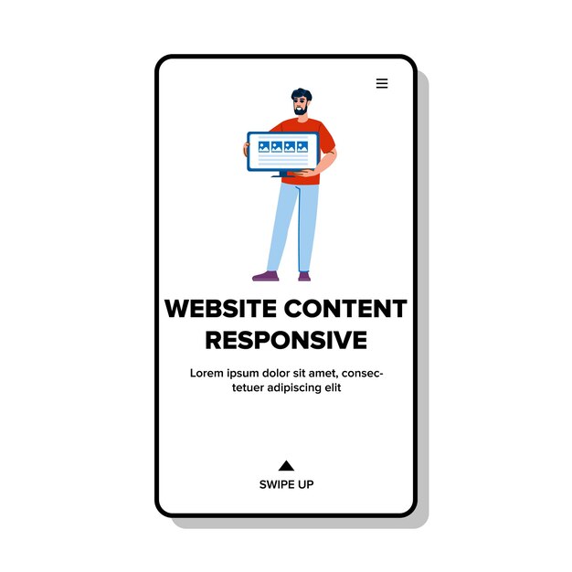 Platform website content responsive vector