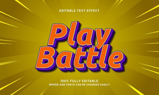 play battle editable text effects with a play and kids theme