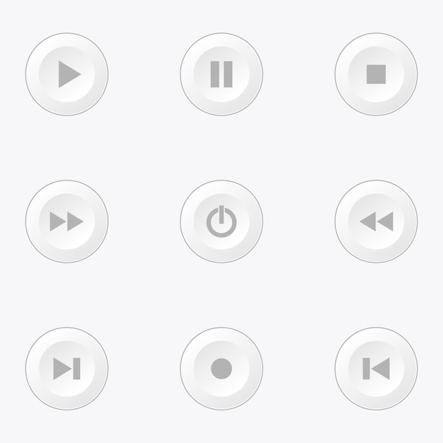 Play button set on white background