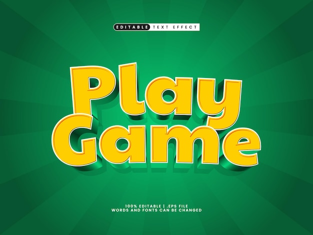play game editable text effect in game style