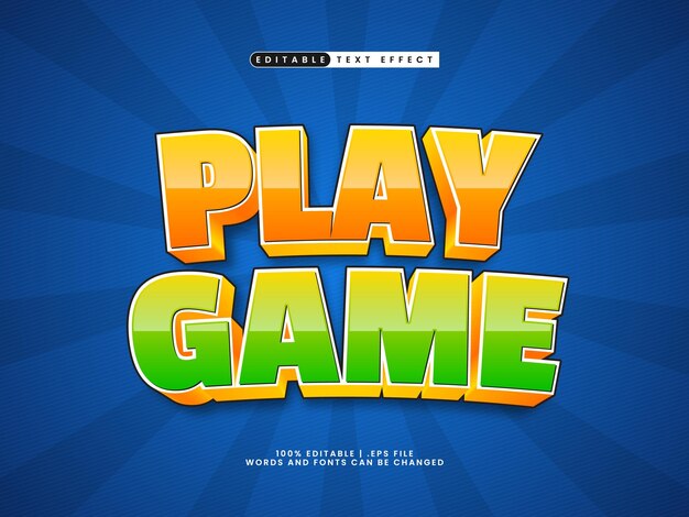 play game editable text effects for a playful kids vibe
