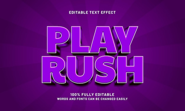 play rush editable text effects with a kids and game theme