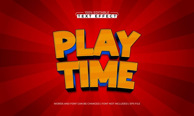 play time editable text effect with a play and kids text style
