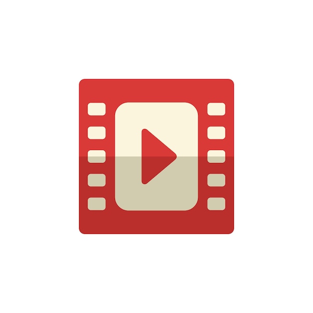 Play video flat style vector icon. Film pictogram.