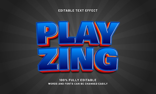 play zing editable text effects with a play and kids theme