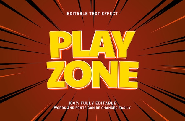 play zone editable text effect