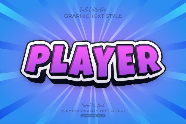 Player Cartoon Purple Editable Text Effect Font Style