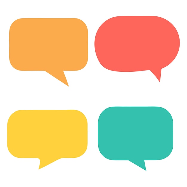 Playful Vector Speech Bubbles Set with Soft Pastel Colors and Dynamic Shapes