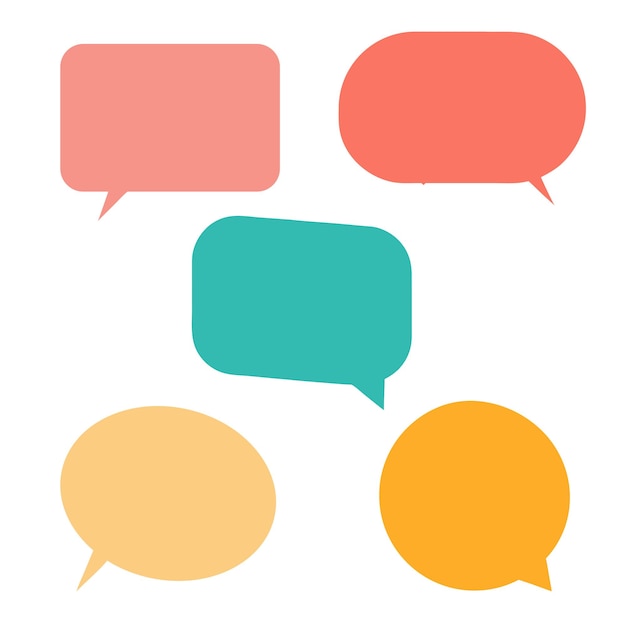 Playful Vector Speech Bubbles Set with Soft Pastel Colors and Dynamic Shapes