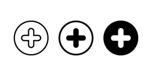 Plus icon set and Medical Plus icon design