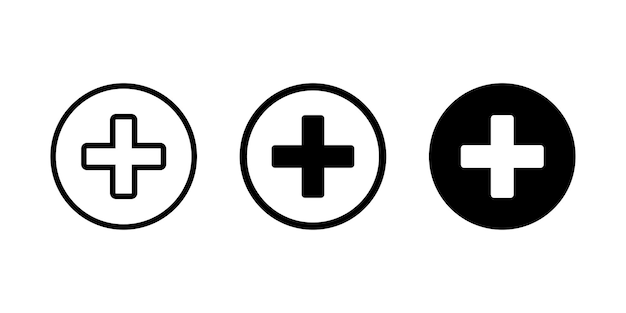 Plus icon set and Medical Plus icon design