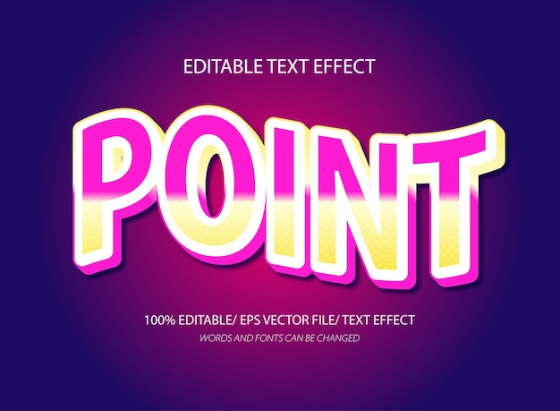 Point 3d editable text effect template