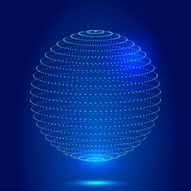 Point particle earth threedimensional sphere global network technology technical concepts