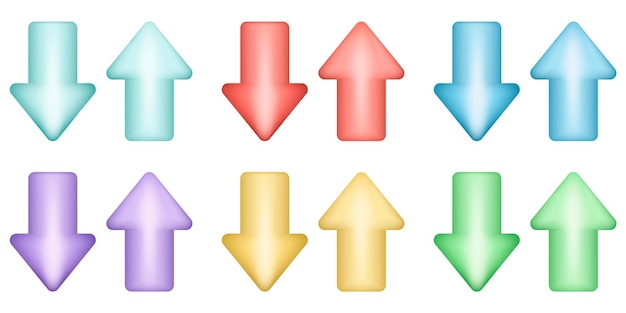 Pointer arrows icon 3d Arrow button Vector illustration